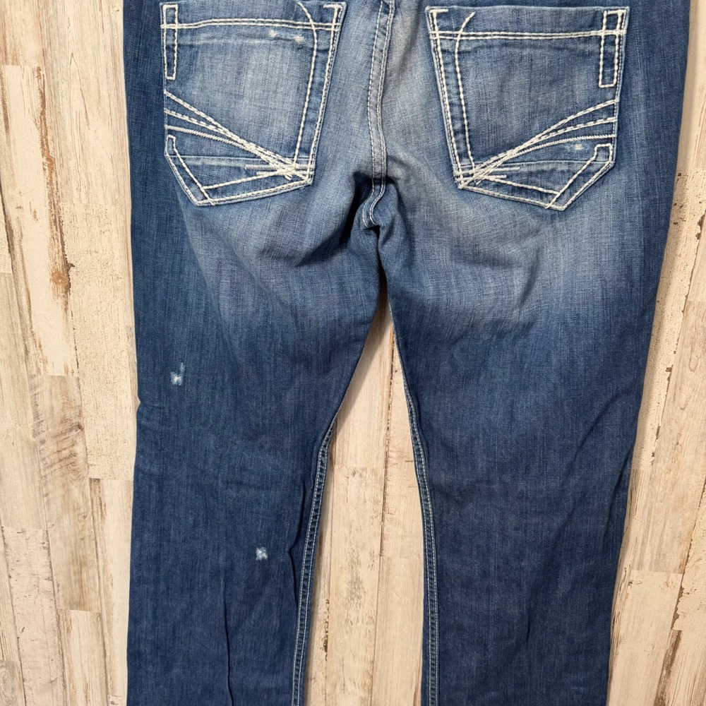 Buckle BKE Aiden Distressed Straight Boot Leg Jeans Denim Mens Size 34 x 33 - Picture 7 of 9
